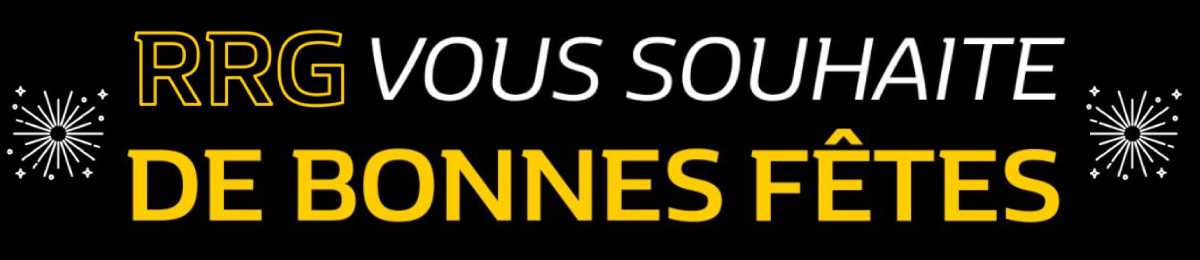 Bannière annonçant "RRG vous souhaite de bonnes fêtes".