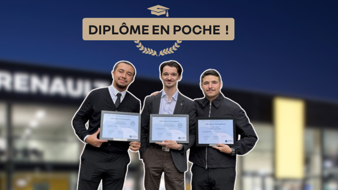 Illustration de Fin de parcours pour nos alternants de l’École de Vente Renault